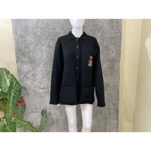 Rafaella 100% Wool Crested Jacket Women’s Size Large Preppy Dark Academia VTG.